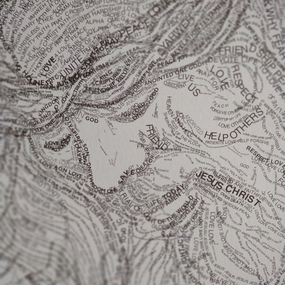 - Art- NEW - Illustration Art Print image of Jesus - Typography - style. C… - Picture 3 of 5